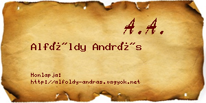 Alföldy András névjegykártya