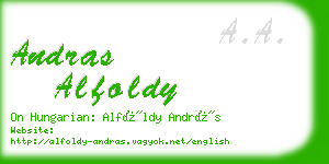 andras alfoldy business card